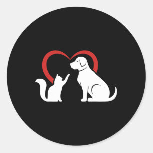 Dog Puppy And Ba Classic Round Sticker
