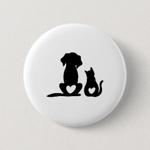 Dog Puppy And Baby Dog And Cat Lover 6 Cm Round Badge