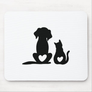 Dog Puppy And Baby Dog And Cat Lover Mouse Mat
