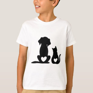 Dog Puppy And Baby Dog And Cat Lover T-Shirt