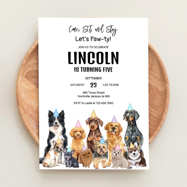 Dog Puppy Birthday Invitation (Creator Uploaded)