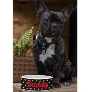 Dog Puppy Cat Kitty Pet Name Black Gold Stars Food
