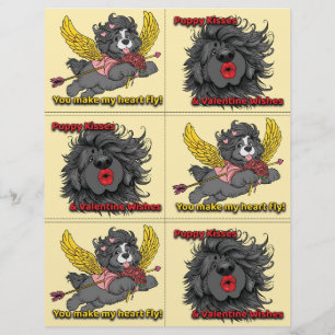 Dog Puppy Classroom Valentine Sheets Custom Letterhead