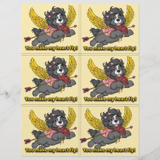 Dog Puppy Classroom Valentine Sheets Custom Letterhead (Front)