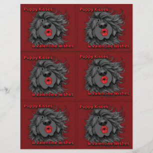 Dog Puppy Classroom Valentine Sheets Custom Letterhead