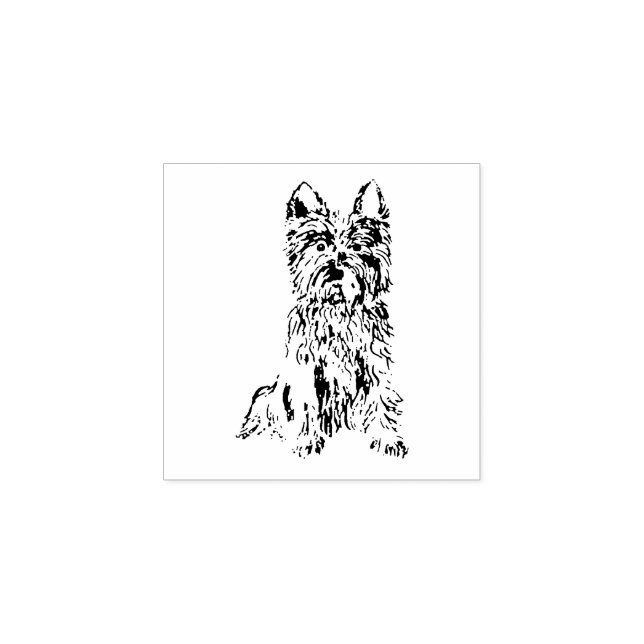 Dog Puppy Cutest Terrier Rubber Stamp (Imprint)