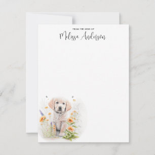 Dog Puppy Golden Retriever Modern Watercolor Card