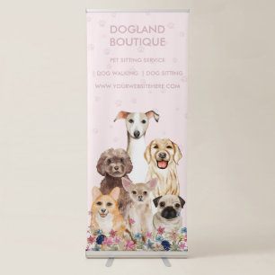 Dog Puppy Grooming Petsitter Business Ad Retractable Banner