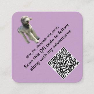 Dog / Puppy Instagram Tik Tok QR Code Cards