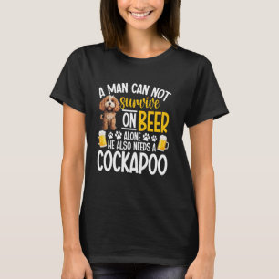 Dog Puppy Lover Enthusiast Beer Alone Pet Lover Co T-Shirt