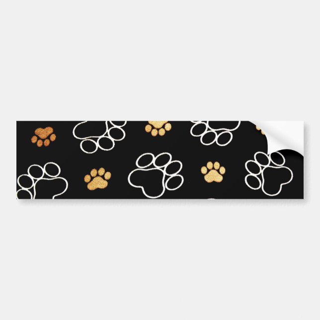 Dog Puppy Paw Prints Gifts for Dog Lovers Bumper Sticker (Front)