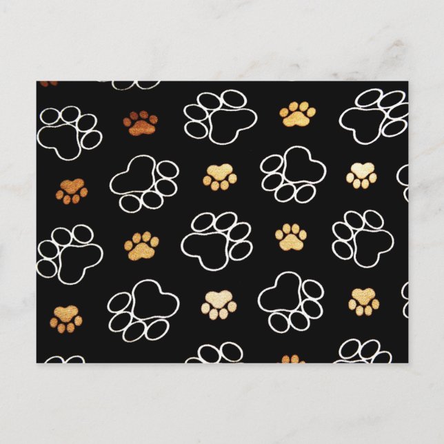 Dog Puppy Paw Prints Gifts for Dog Lovers Postcard (Front)