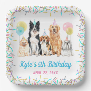 Dog Puppy Paw-ty Birthday Paper Plate