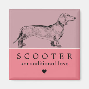 Dog Puppy Personalised Name Magnet