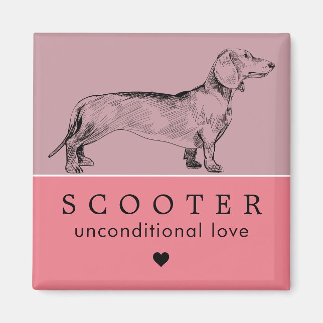 Dog Puppy Personalised Name Magnet (Front)