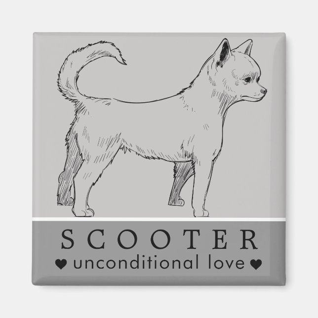 Dog Puppy Pet Personalized Name Magnet (Front)