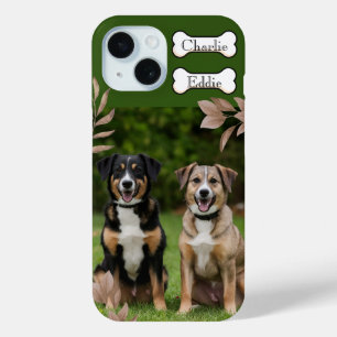 Dog puppy phone photo and name two dogs iPhone 15 case