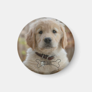 DOG PUPPY PHOTO NAME BONE BEST DOG MOM DAD TRENDY MAGNET