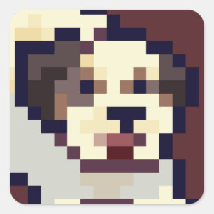 Dog, puppy, Pixelart Square Sticker