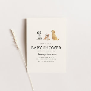 Dog Puppy Theme Baby Shower Invitation