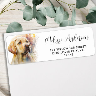 Dog Puppy Yellow Labrador Retriever Return Address