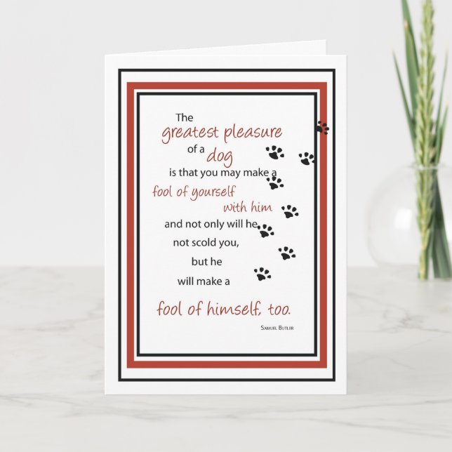 Dog Quote Pawprints Birthday Card (Front)