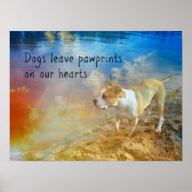Dog Quote Poster - Dogs Leave Pawprints