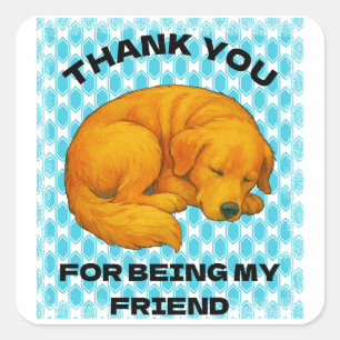 dog quote square sticker