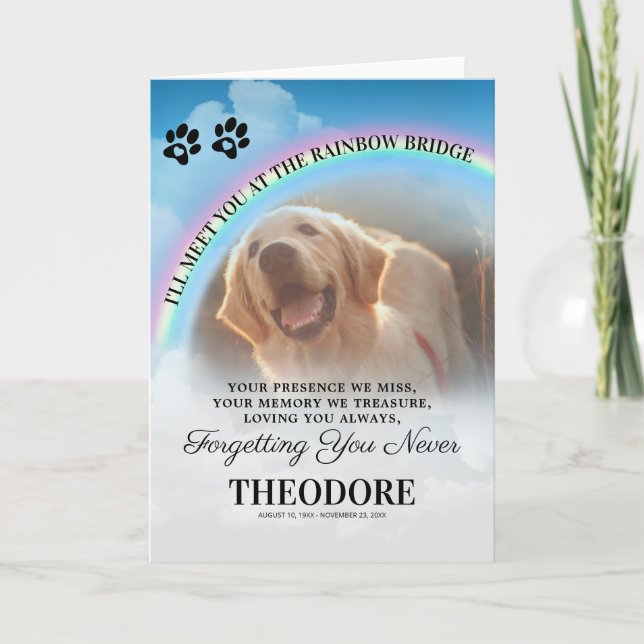 Dog Rainbow Bridge Sympathy Card (Front)