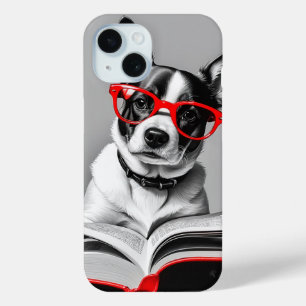 Dog Reading Book iPhone 15 Case