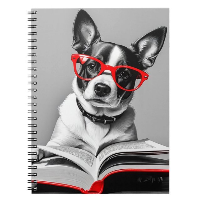 Dog Reading Book Notebook (Front)