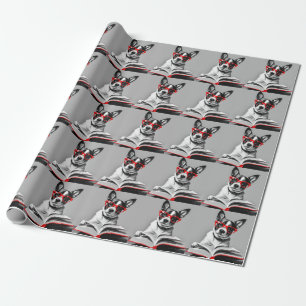 Dog Reading Book Wrapping Paper