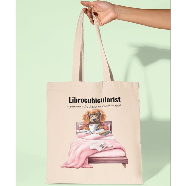 Dog reading in bed book bag booklovers (Creator Uploaded)