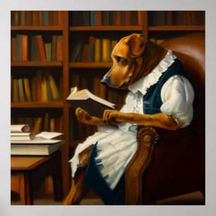 Dog Reading Poster