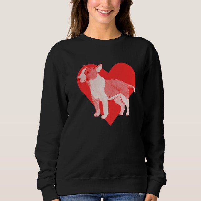 Dog Red Heart Bull Terrier   Sweatshirt (Front)
