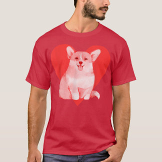 Dog Red Heart Corgi  T-Shirt