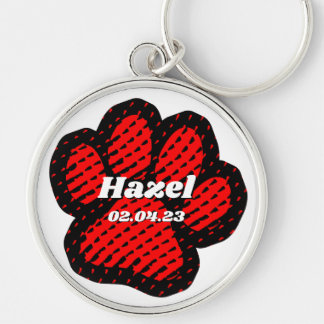 Dog red leg key ring