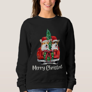 Dog Red Truck Christmas Pajama For Corgi Owners Sweatshirt