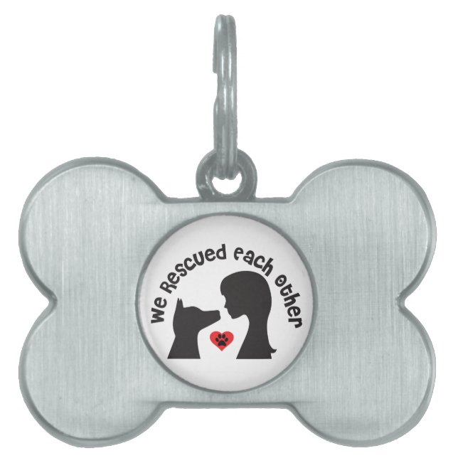 Dog Rescue Adopt Bone Pet Tag (Front)