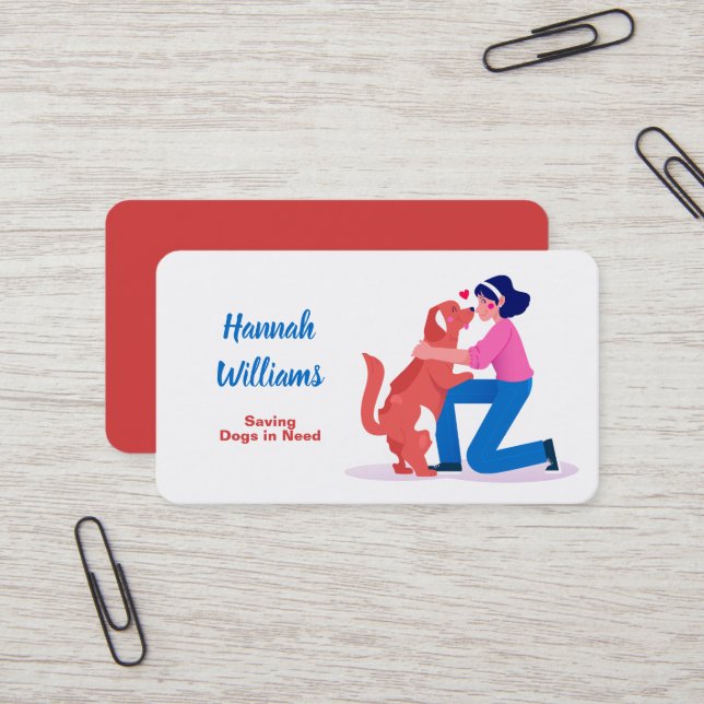 Dog Rescue Business Card (Front/Back In Situ)