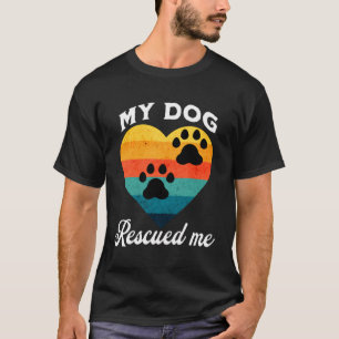 Dog Rescue Sunset Paw Prints Design T-Shirt