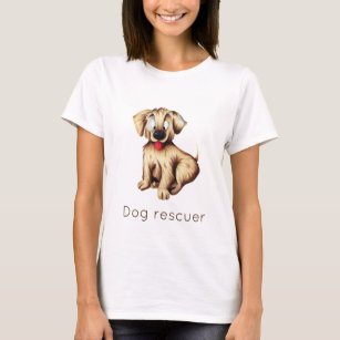 Dog rescuer white dog illustrated T-Shirt