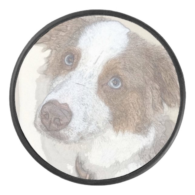 Dog, Rest, Pet Hockey Puck (Front)