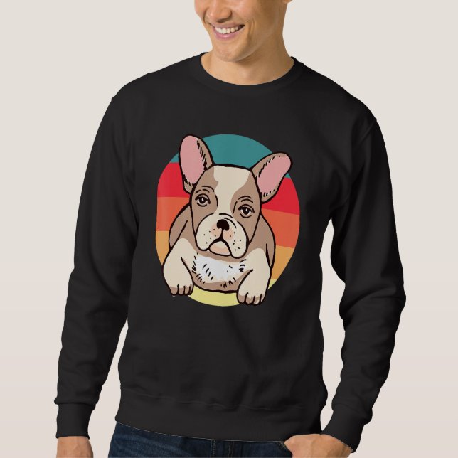 Dog Retro French Bulldog Sweatshirt (Front)