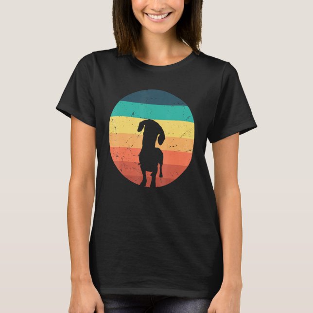 Dog  Retro Vintage Dachshund Silhouette T-Shirt (Front)
