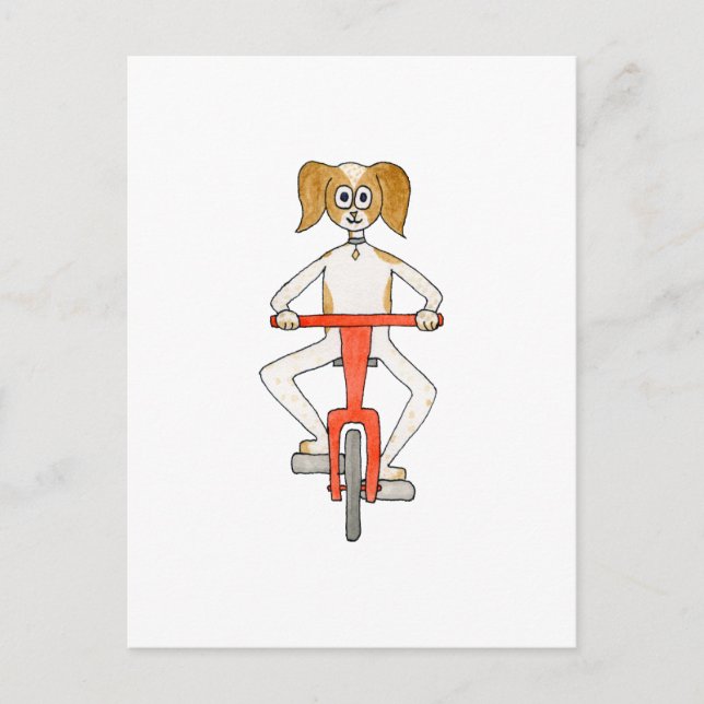 Dog Riding a Bike. Postcard (Front)