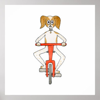 Dog Riding a Bike. Poster