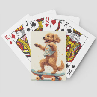 Dog Riding Skateboard Puzzle Playing Cards
