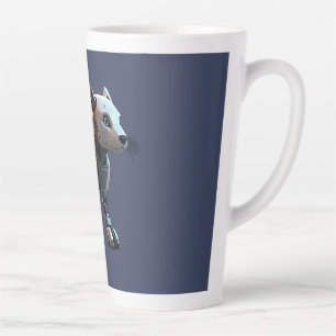 dog robot latte mug