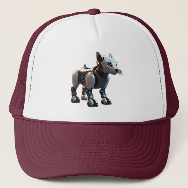 dog robot trucker hat (Front)